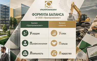 Формула баланса от «Уралпромлизинг»: Наши Усердие, Профессионализм и Лояльность – Ваши Успех, Польза и Лидерство